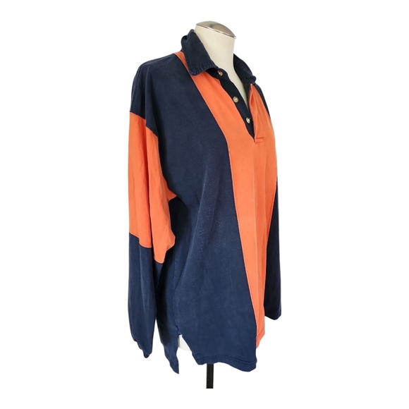 Vintage 90s Mens XL Distressed Edge 1997 Chicago Bears Long Sleeve Rugby Polo L - Picture 3 of 10